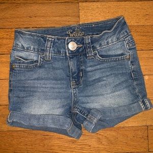 Justice slim denim shorts